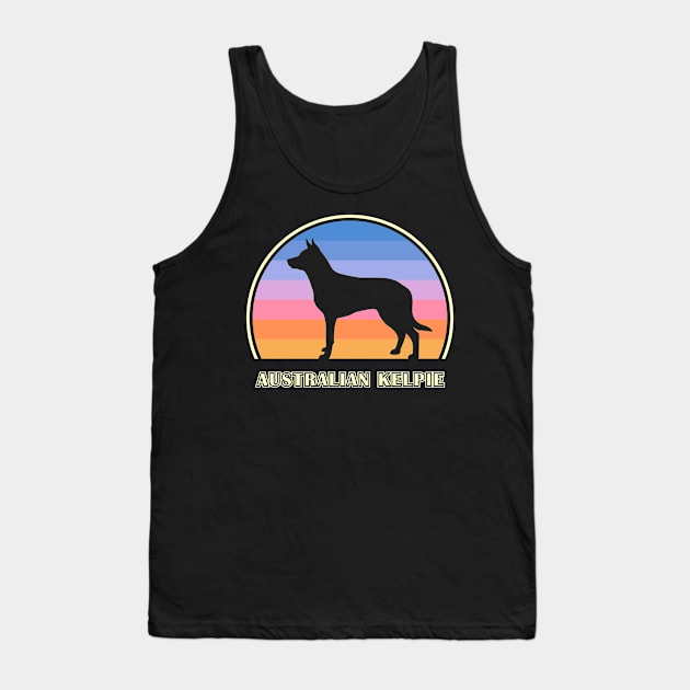 Australian Kelpie Vintage Sunset Dog Tank Top by millersye